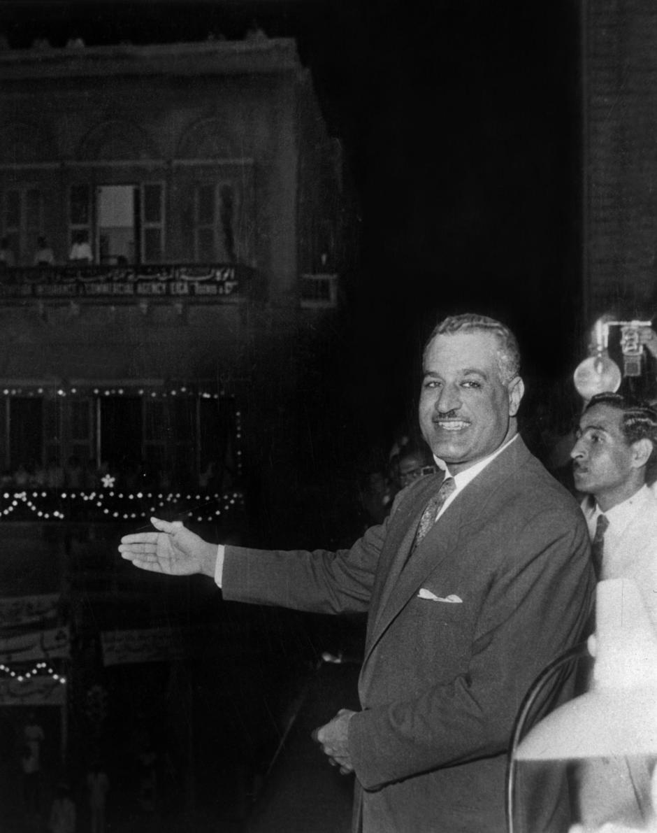 El presidente egipcio Gamal Abdel Nasser en 1956