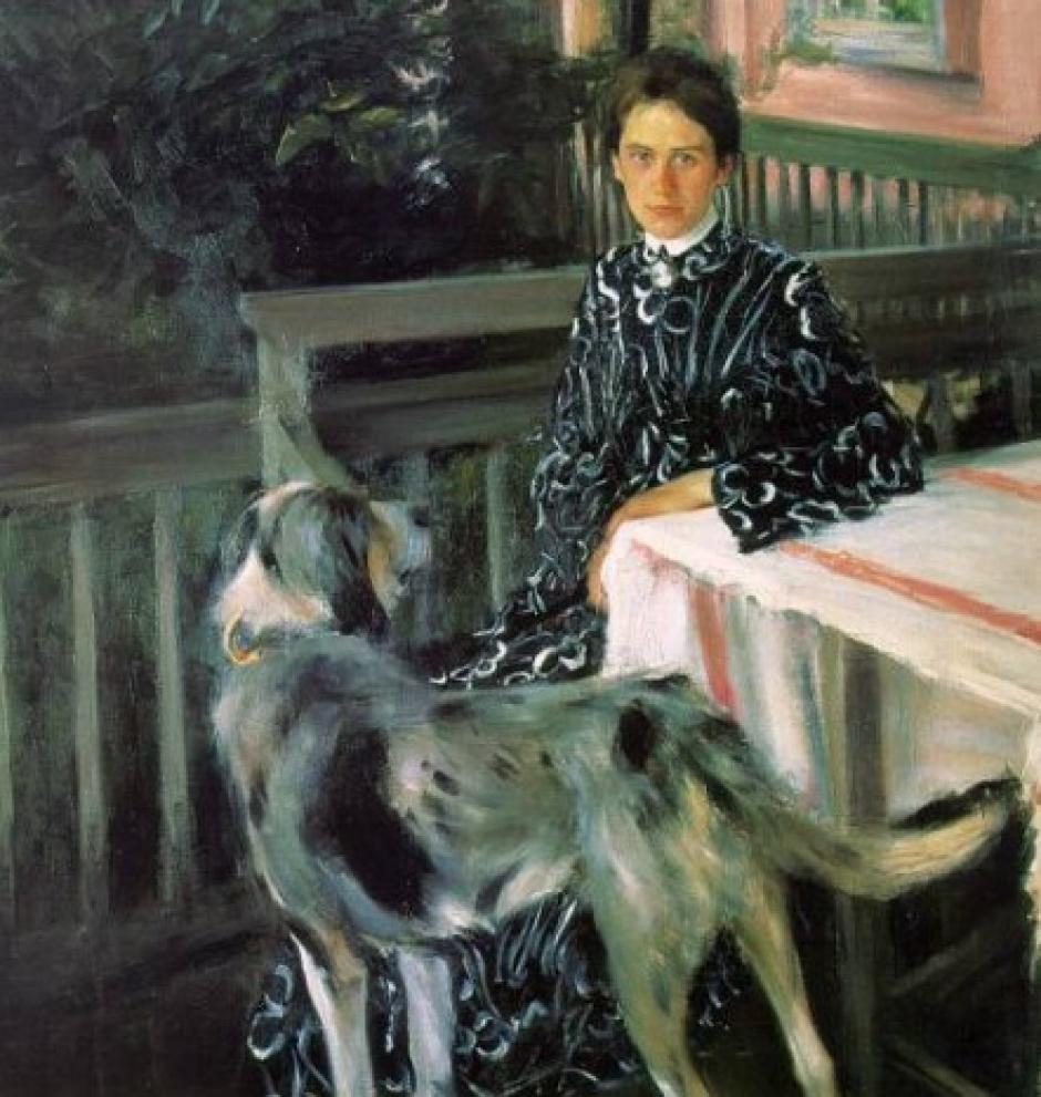 Retrato de Yulia Kustodieva (1903), mujer del pintor