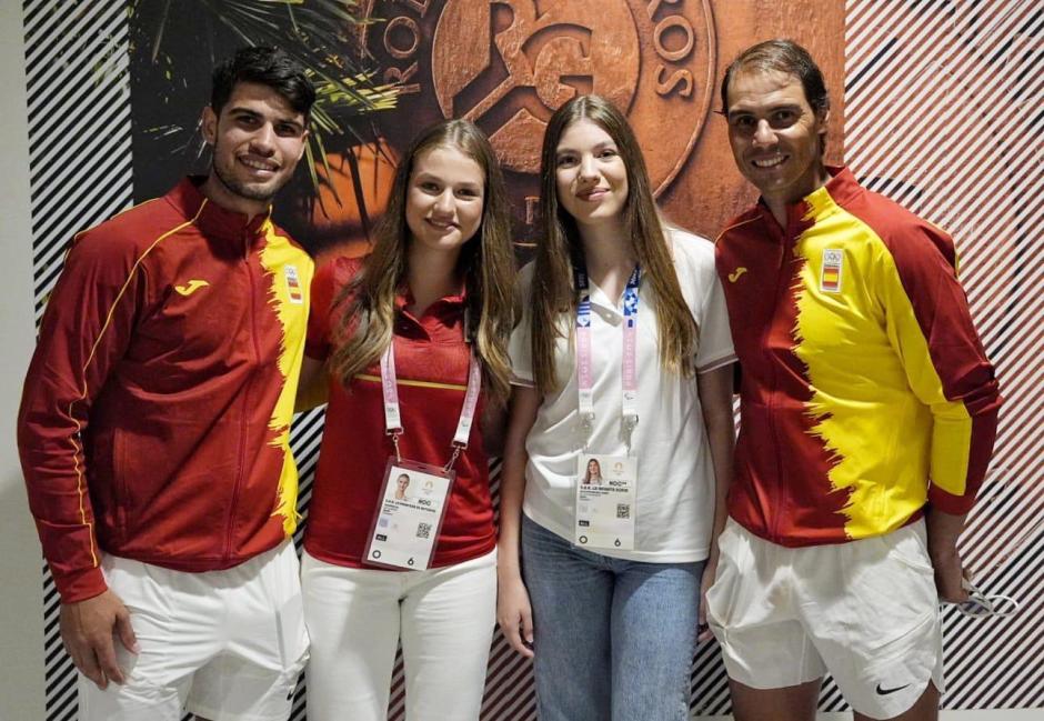 La Princesa y la Infanta con Carlos Alcaraz y Rafa Nadal