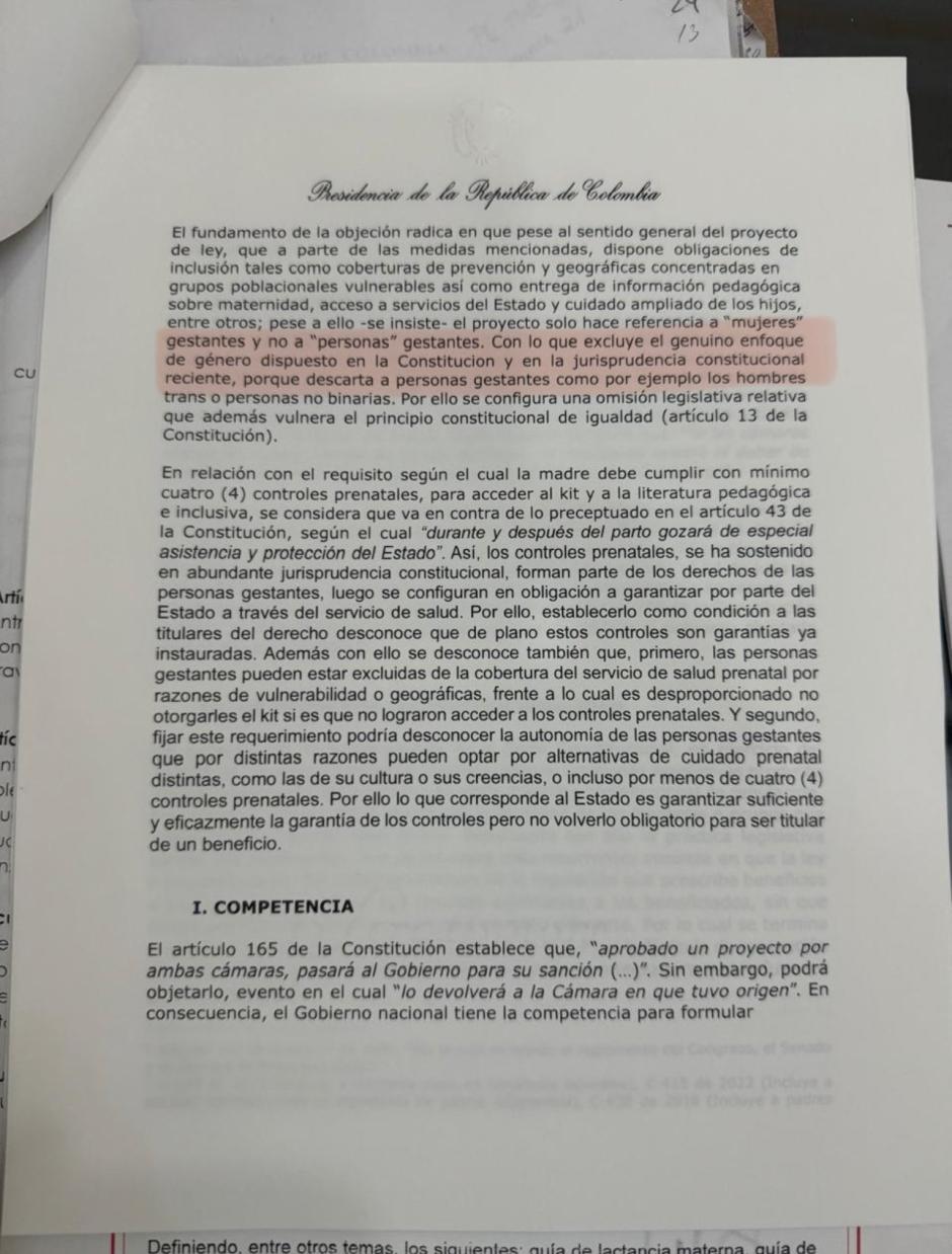 Texto presentado por el Ministerio de Igualdad