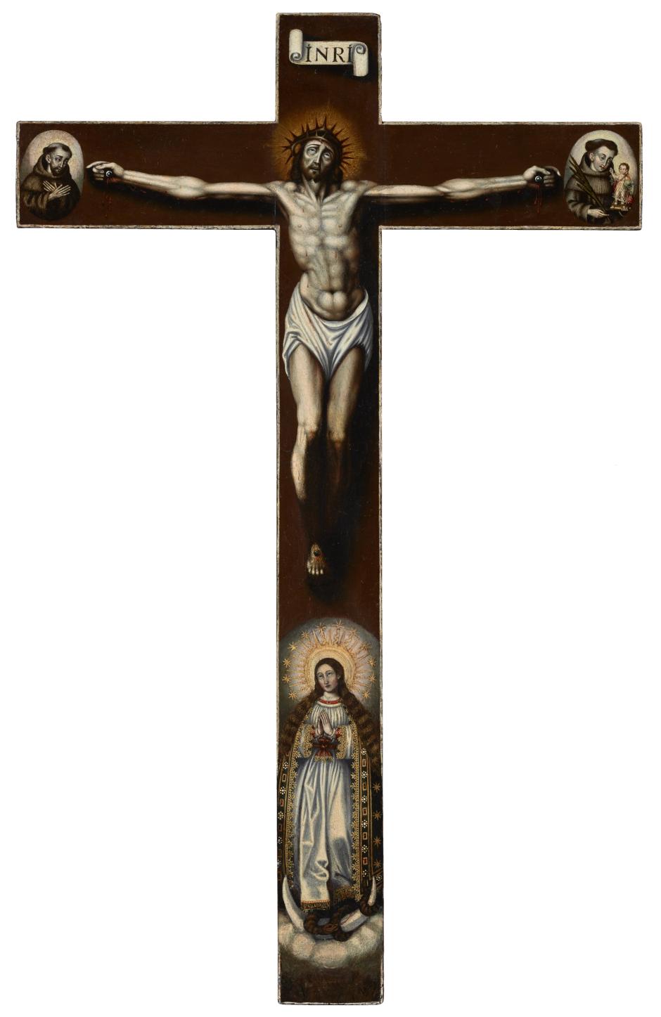 María Josefa Sánchez (1639-1652), Cruz de la celda, c. 1640. Óleo sobre tabla, 63 x 39 cm. Museo Meadows, SMU, Dallas. Adquisición del museo con fondos de la Fundación Meadows . MM.2024.09. Fotografía: cortesía de la Galería Gonzalo Eguiguren.