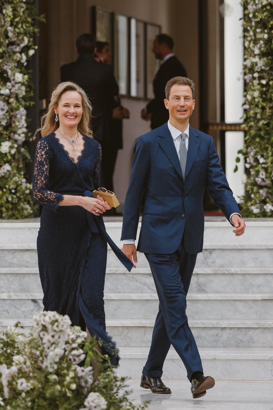 Prince Alois and Princess Sophie of Liechtenstein during weeding of Al Hussein bin and Rajwa Al Saif  in Amman, on June 01, 2023