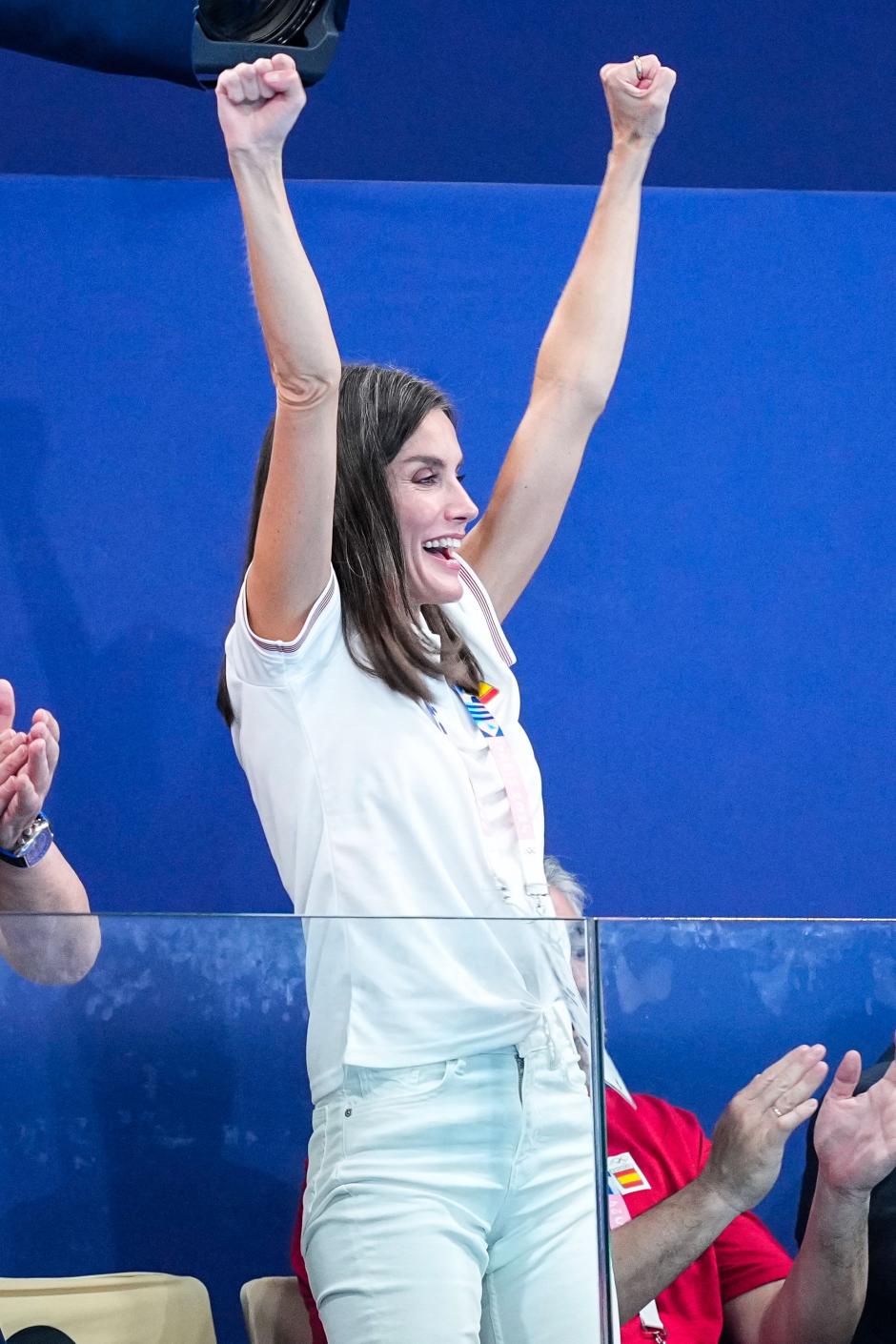 Queen Letizia of Spain during the Olympic summer games, Paris 2024, Paris, France on July 2024.