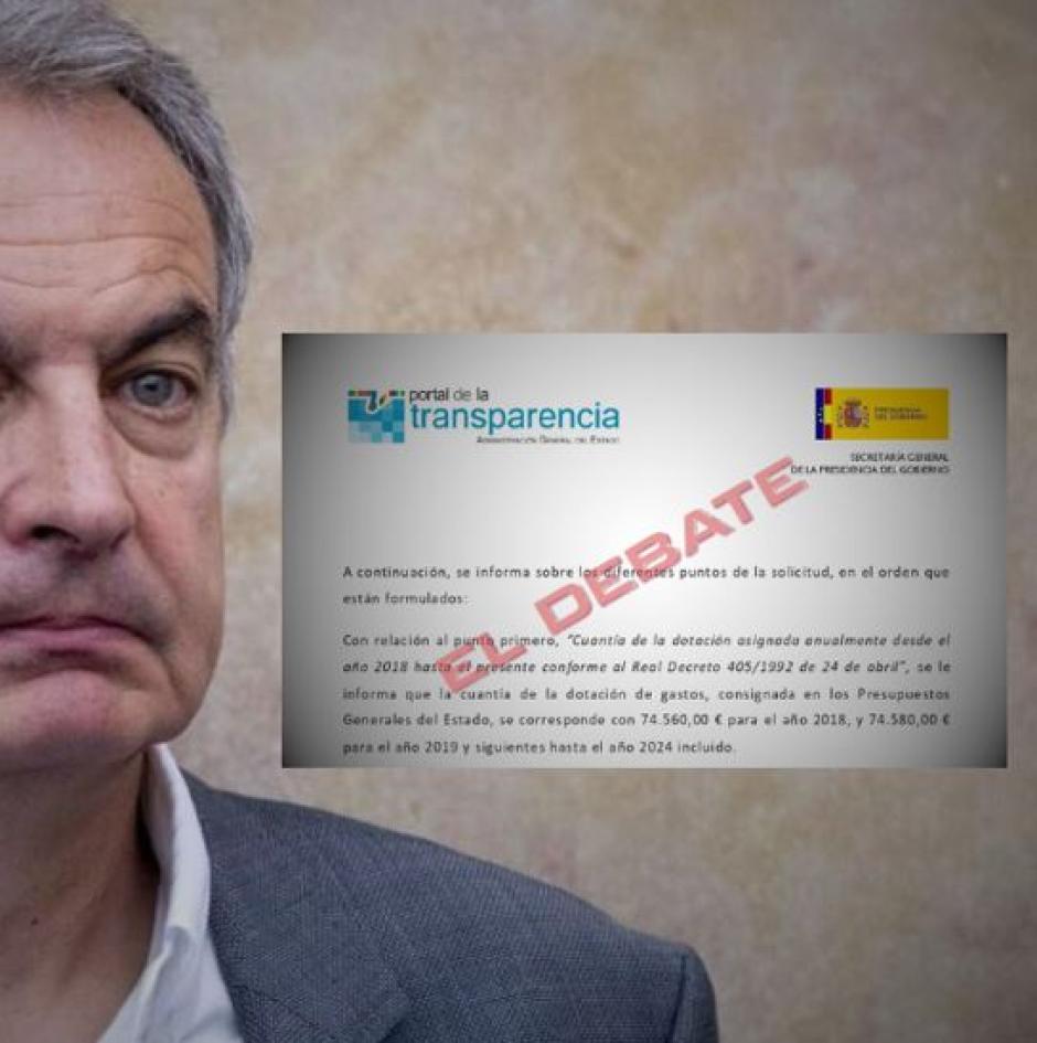 La remuneración pública obtenida por Zapatero desde 2018 supera los 500.000 euros