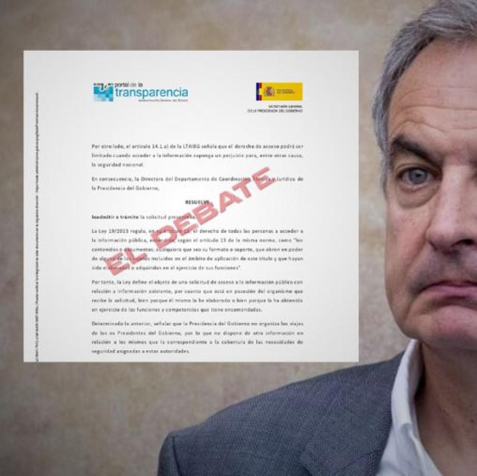 Extracto del documento que acredita los dispositivos del Gobierno puestos a disposición de Zapatero en sus viajes