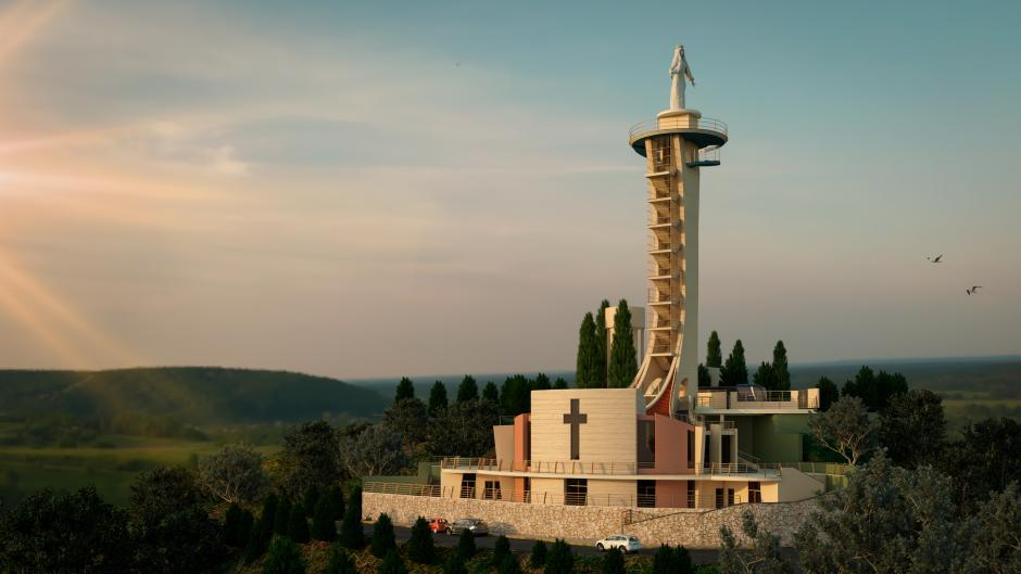 Imagen del proyecto del edificio con la torre de 52 metros