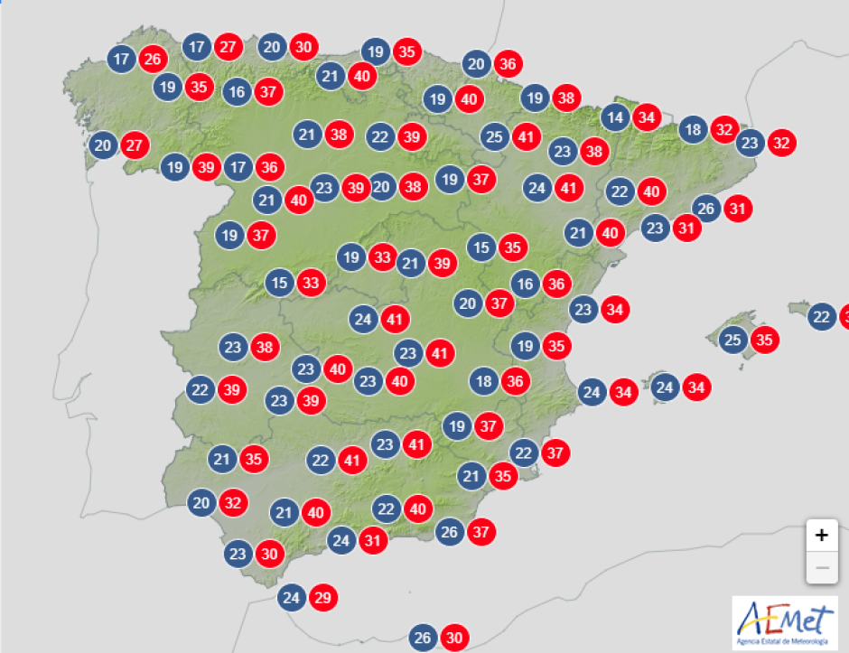 Temperaturas máximas esperadas el 11 de agosto de 2024