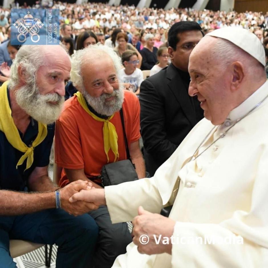 Los peregrinos pudieron saludar al Papa personalmente en la audiencia