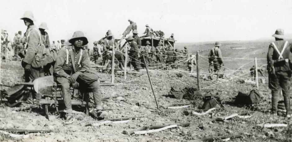 Militares españoles en un blocao, 1921