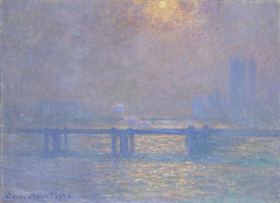 El puente de Londres envuelto en niebla, de Monet