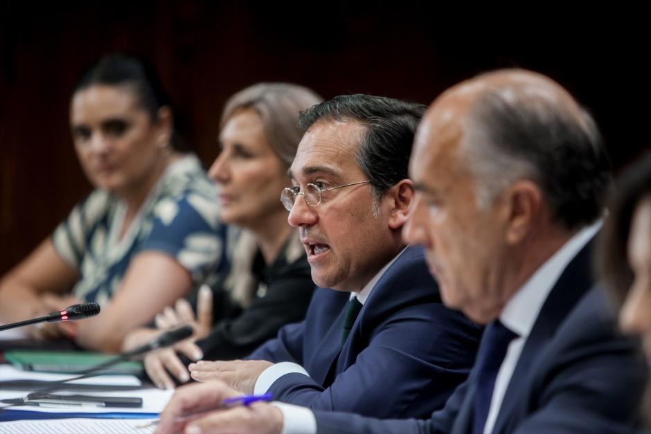 José Manuel Albares, durante su comparecencia en el Senado