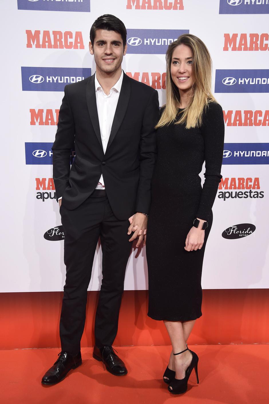 Soccerplayer Alvaro Morata and girlfriend Alice Campello during "Marca de Futbol 2015 - 2016 " awards in Madrid on Monday 07 November 2016.