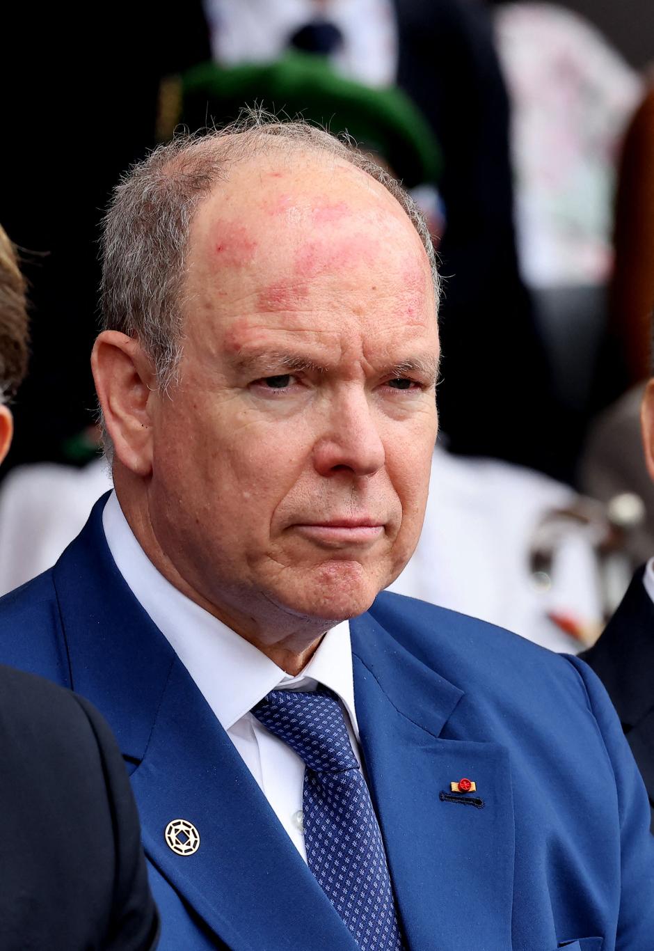 Prince Albert II of Monaco during ceremony for the 80th anniversary of the landing of Provence at the national necropolis of Boulouris in Saint-Raphael, France on August 15, 2024. Photo by Dominique Jacovides/Pool/ABACAPRESS.COM