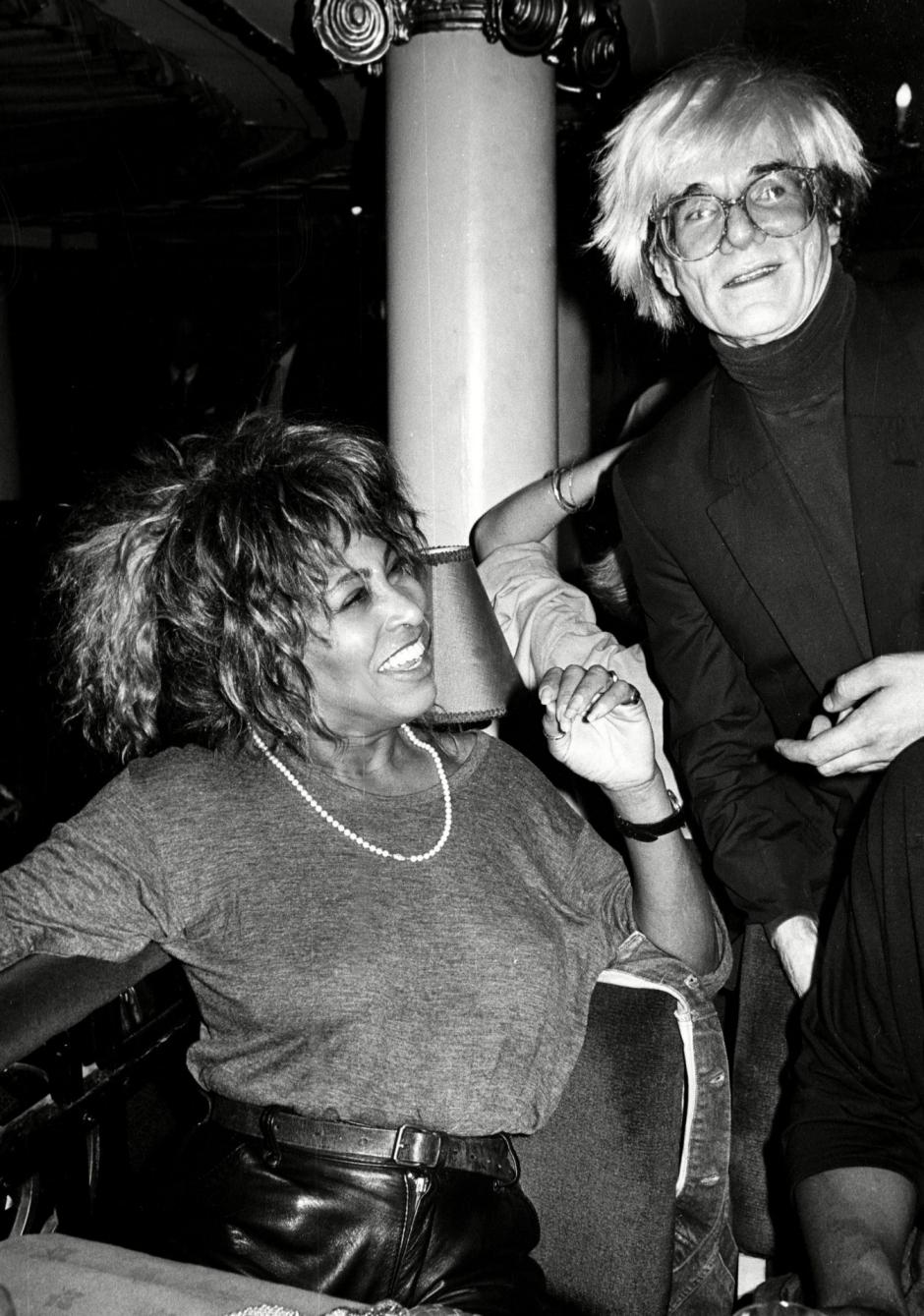 Andy Warhol y Tina Turner en 1986