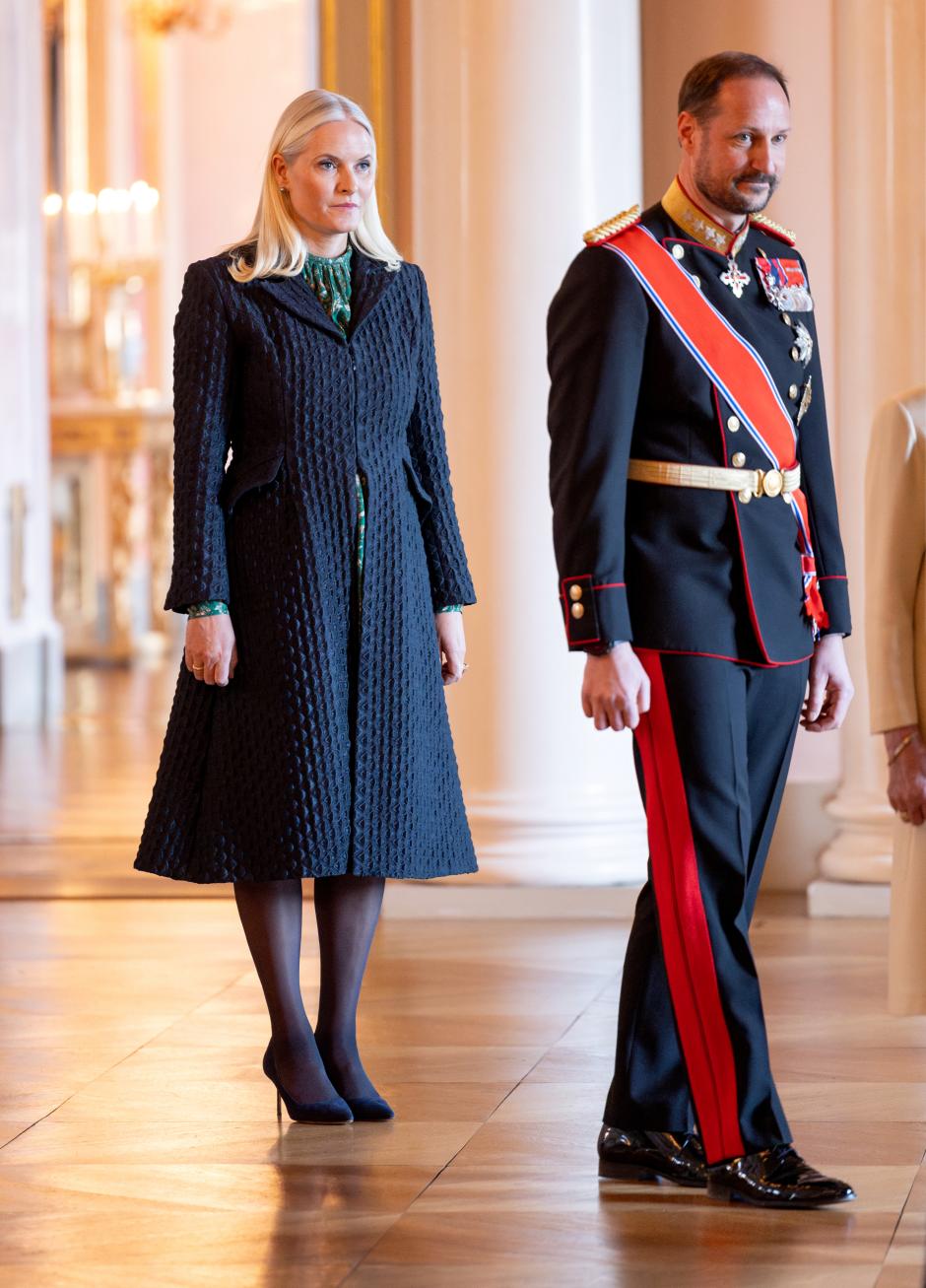 Crown Prince Haakon and Crown Princess Mette-Marit during a Royal audience in Oslo.