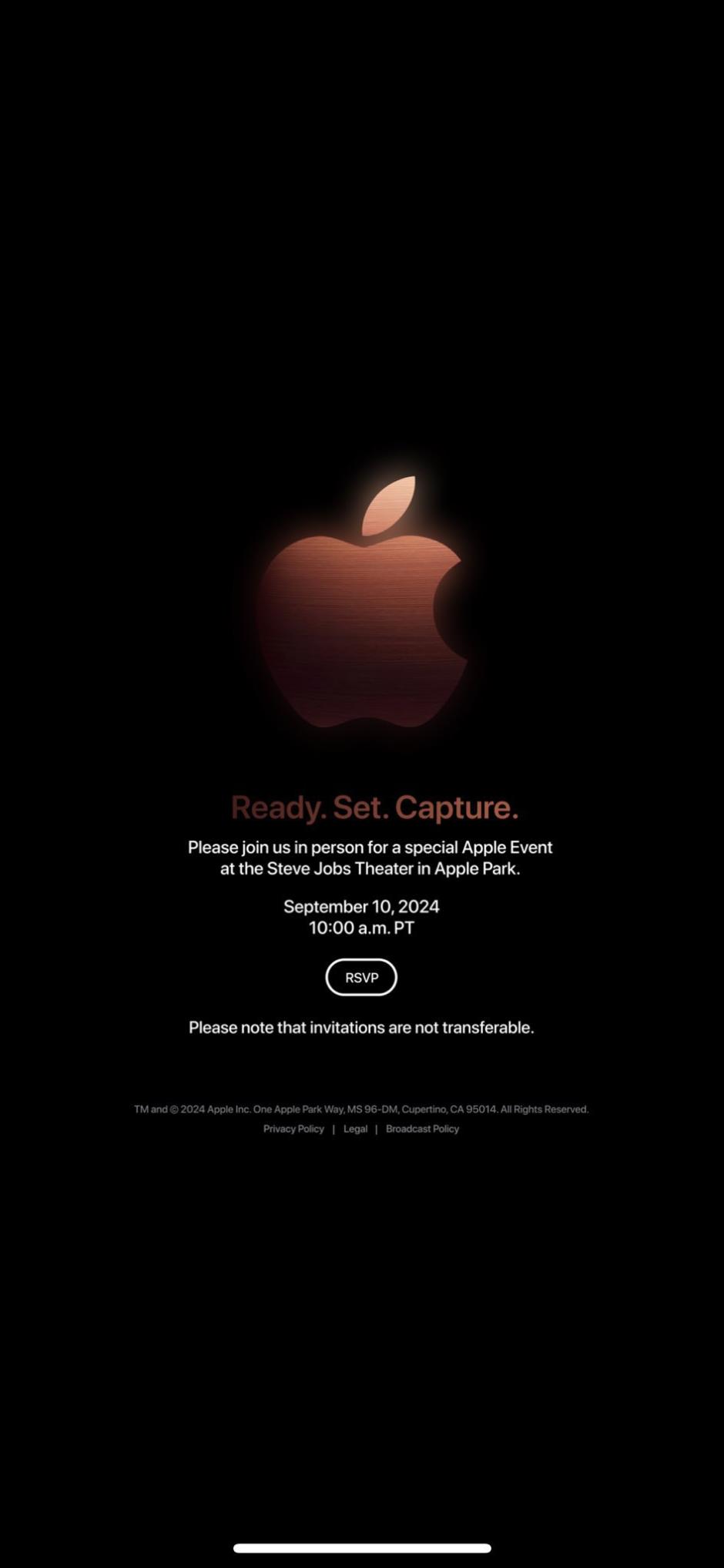 Invitación Apple Event