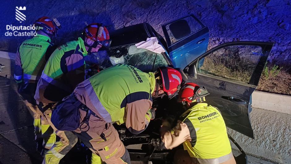 Imagen del grave accidente de tráfico en Morella, Castellón