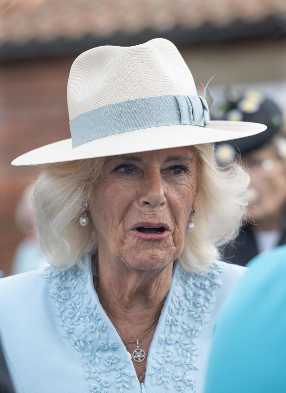 Queen Camilla opens the Bustardthorpe Development, which has been designed to improve the experience for racegoers and has sustainability at its heart, with rainwater harvest tanks, solar panels and a living roof during day four of the Sky Bet Ebor Festival at York Racecourse. Picture date: Saturday August 24, 2024. *** Local Caption *** .