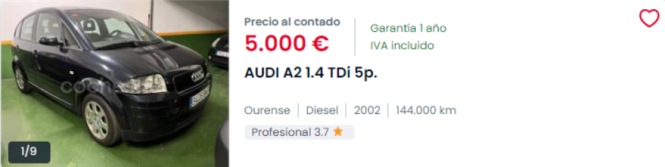 Un precio de venta increíble para un coche con 22 años