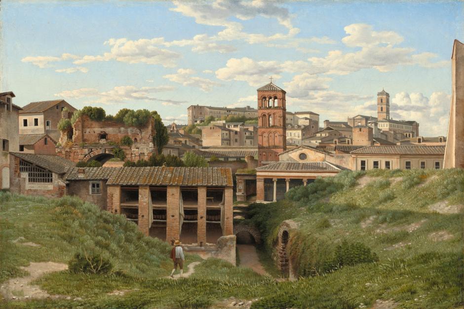 Vista de la Cloaca Máxima tal como aparecía en el año 1814. Óleo sobre lienzo de Christoffer Wilhelm Eckersberg