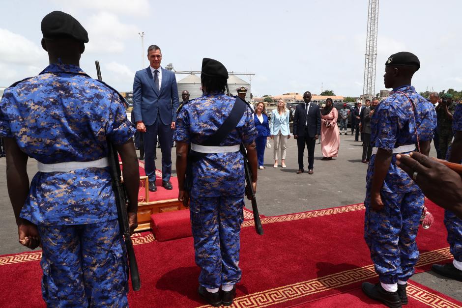 Pedro Sánchez en Gambia, que fue la segunda parada de su viaje