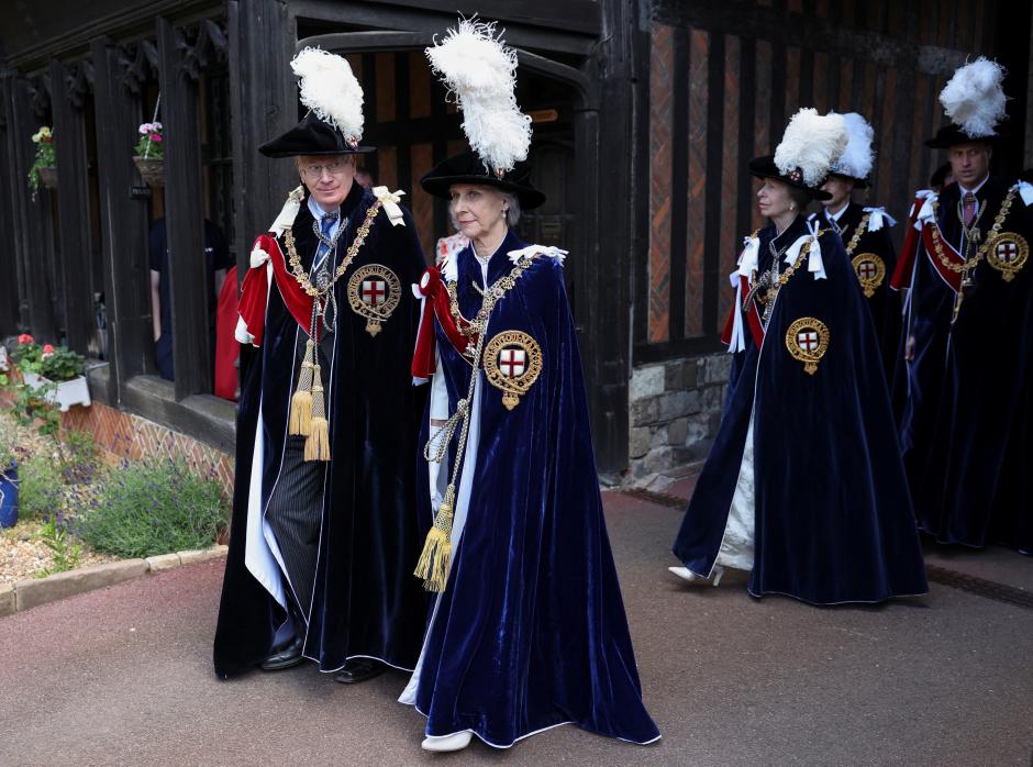 The Duke of Gloucester (left) and Duchess of Gloucester attending the Order of the Garter Service at WindsorCastle, Britain on June 17, 2024