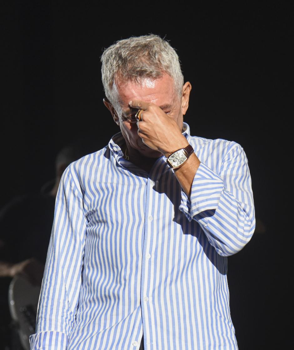 Jose Luis López Fernández ‘El Turronero’ and singer David Bisbal during the concert of David Bisbal in Sevilla. August 31 2024