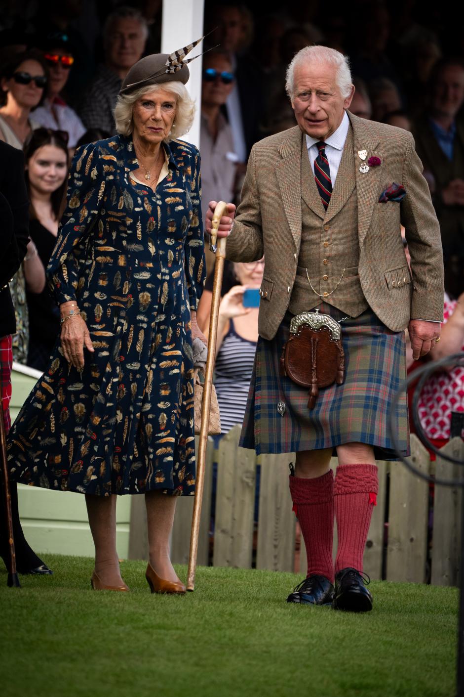 Los Reyes en los Highland games, en Aberdeenshire