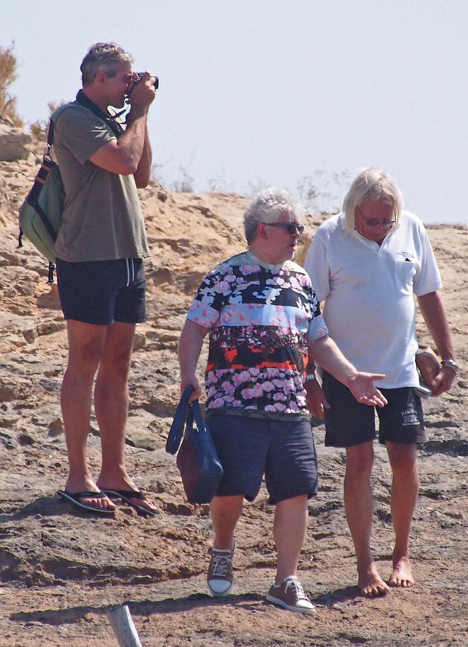 Director Pedro Almodovar and Fernando Iglesias Mas with friends on holidays in Formentera, on Sunday 3rd August, 2014