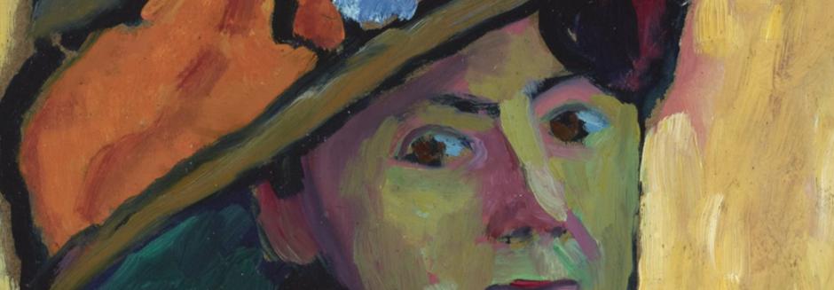 Detalle del retrato de Marianne von Werefkin (1909) de Gabriele Münter