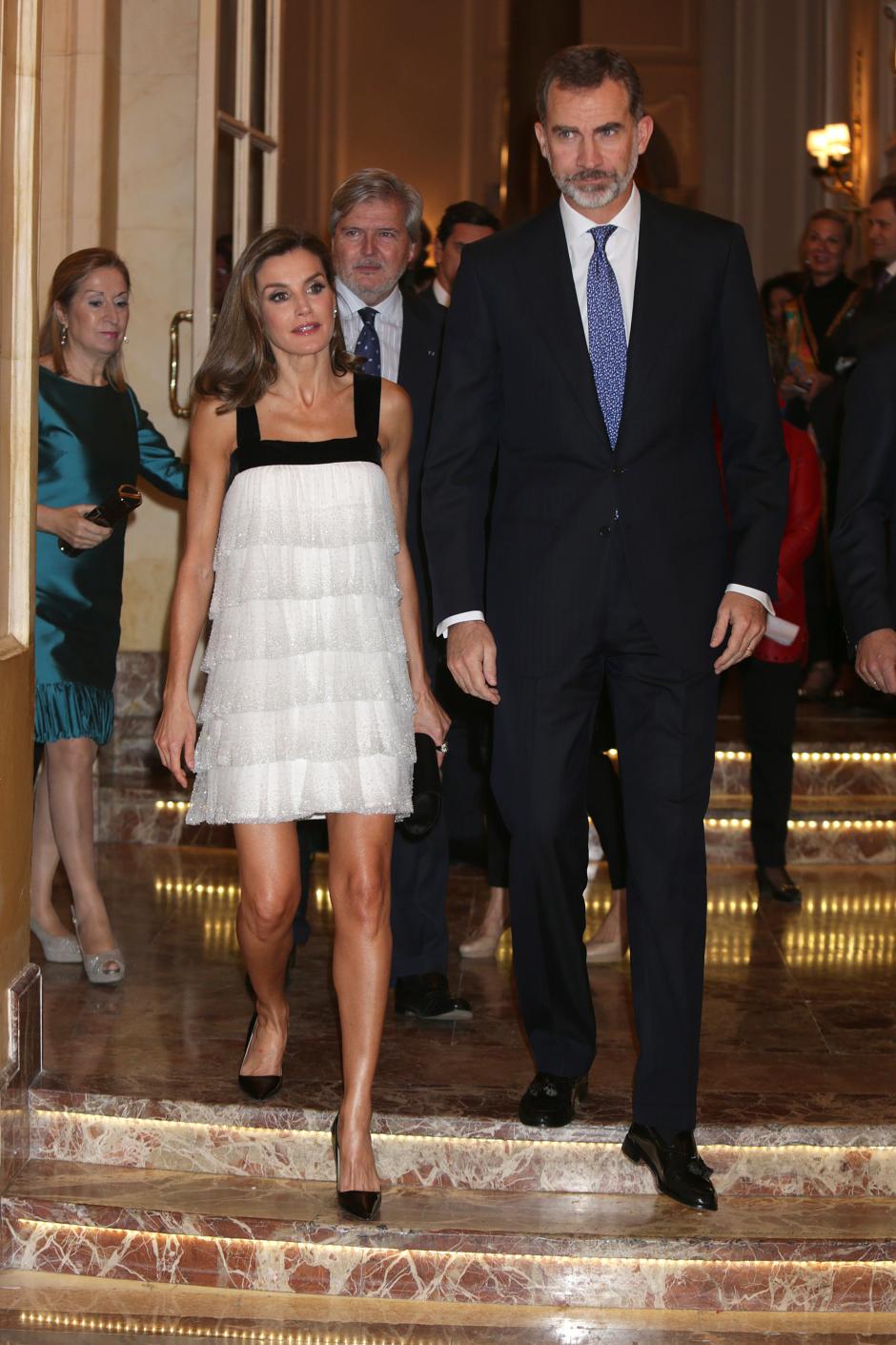 Spanish Kings Felipe VI and Letizia Ortiz during the delivery of the 34 edition of the Journalist Award "Francisco Cerecedo" in Madrid on Tuesday 22 November 2017.