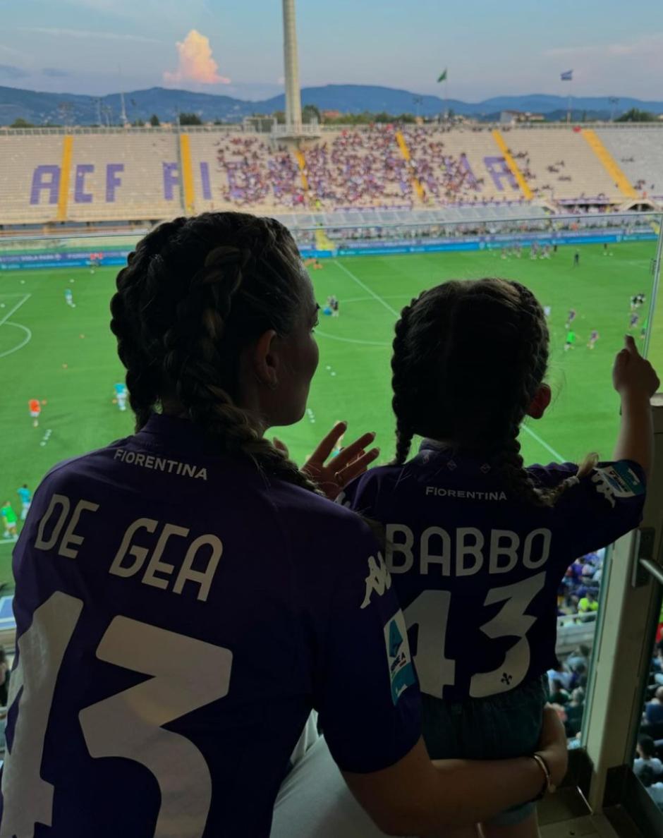 Edurne, en un partido de la Fiorentina