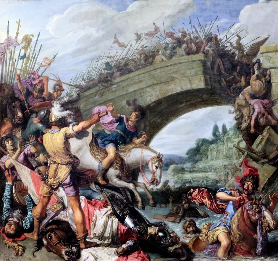 Batalla entre Constantino y Majencio. Obra de Pieter Lastman