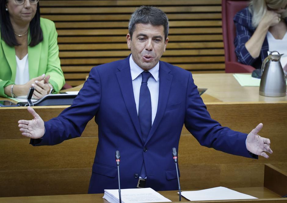 Mazón, durante su intervención inicial en el Debate de Política General