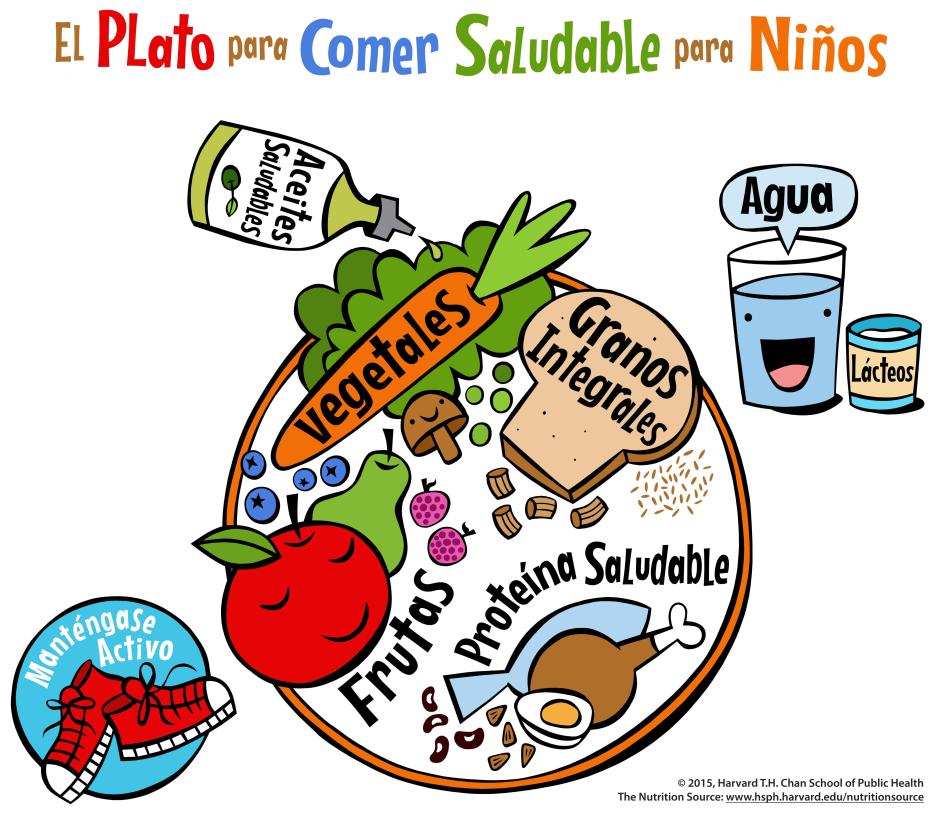 El plato para comer saludable para niños