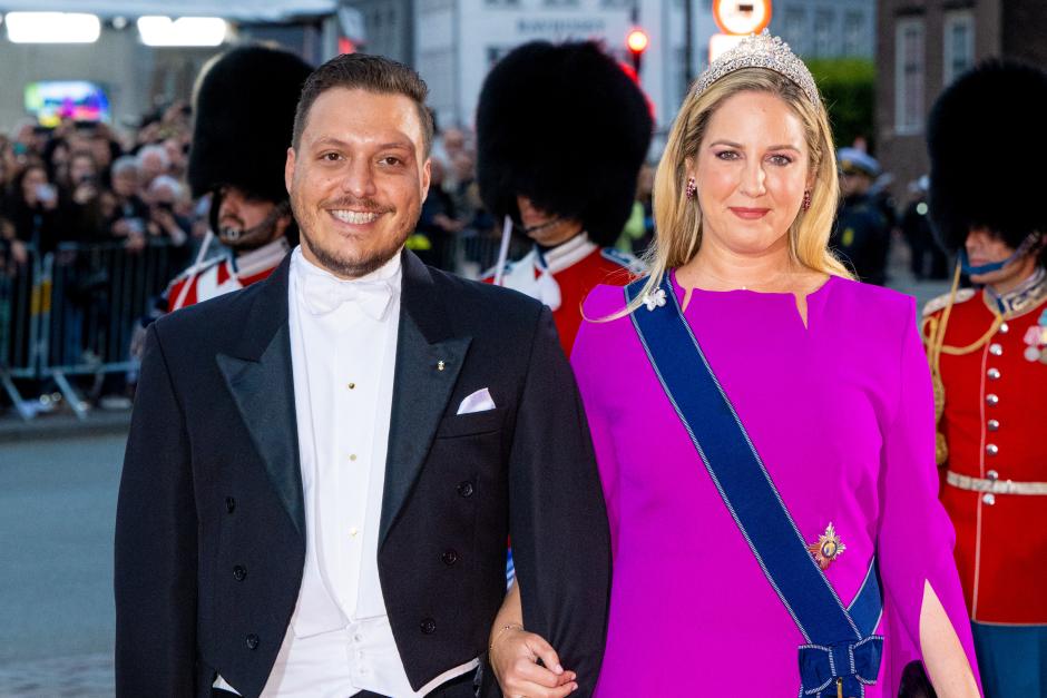 Princess Theodora of Greece and Denmark and Mathew Kuma attending the Gala performance for the Queen her 50th Jubilee of Government on Gamle Scene in Copenhagen.