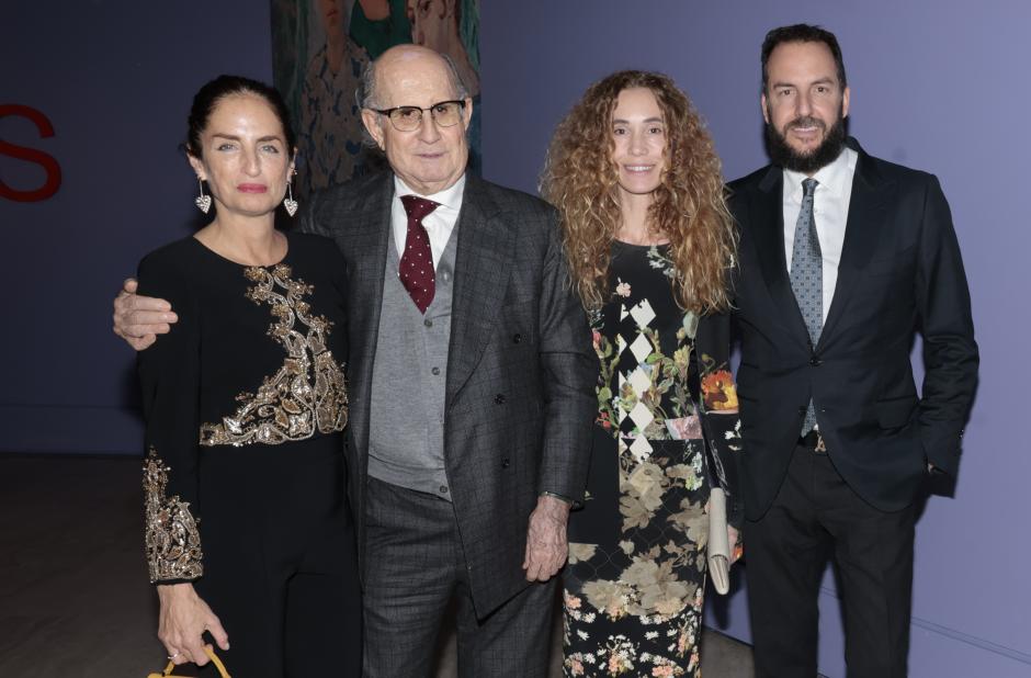 Adriana Carolina Herrera,Blanca Cuesta and Borja Thyssen next to Juan Antonio Perez Simon ,  at inauguration of Maestras exhibition in Madrid on Monday, 30 October 2023.