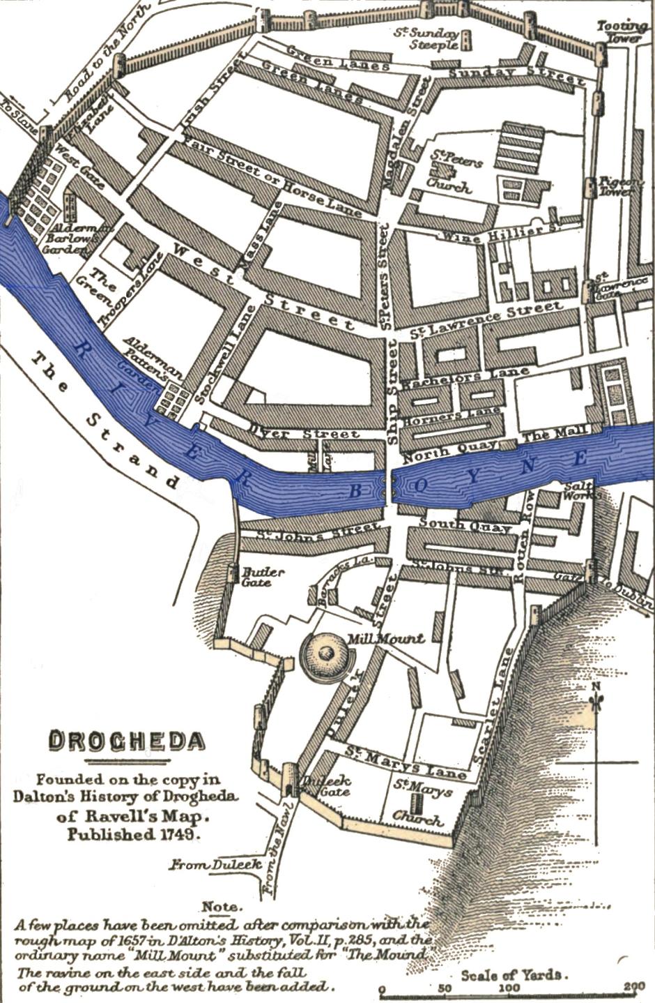 Plano de Drogheda en 1649