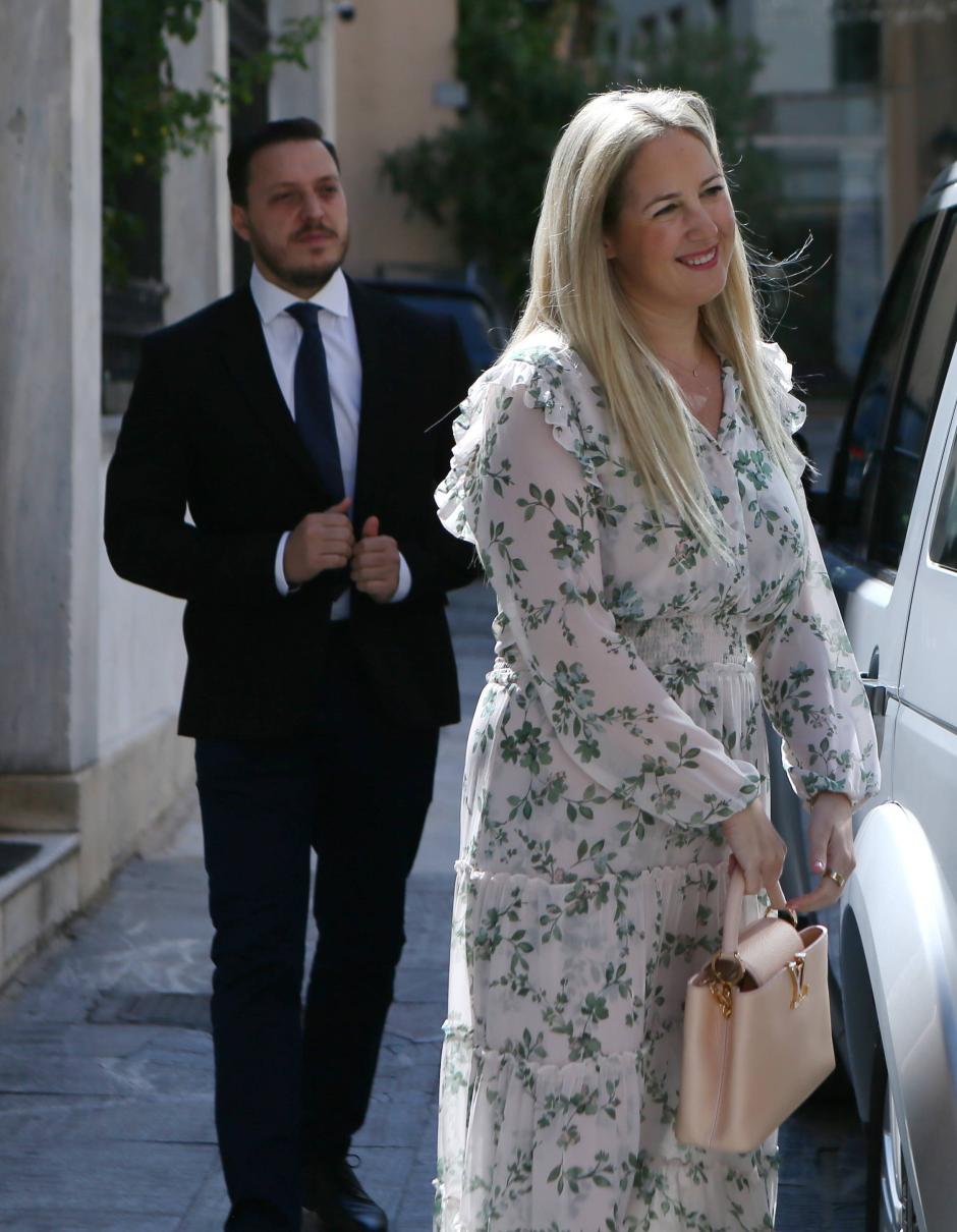 Princess Theodora of Greece with Matthew Kumar  in his office in Athens