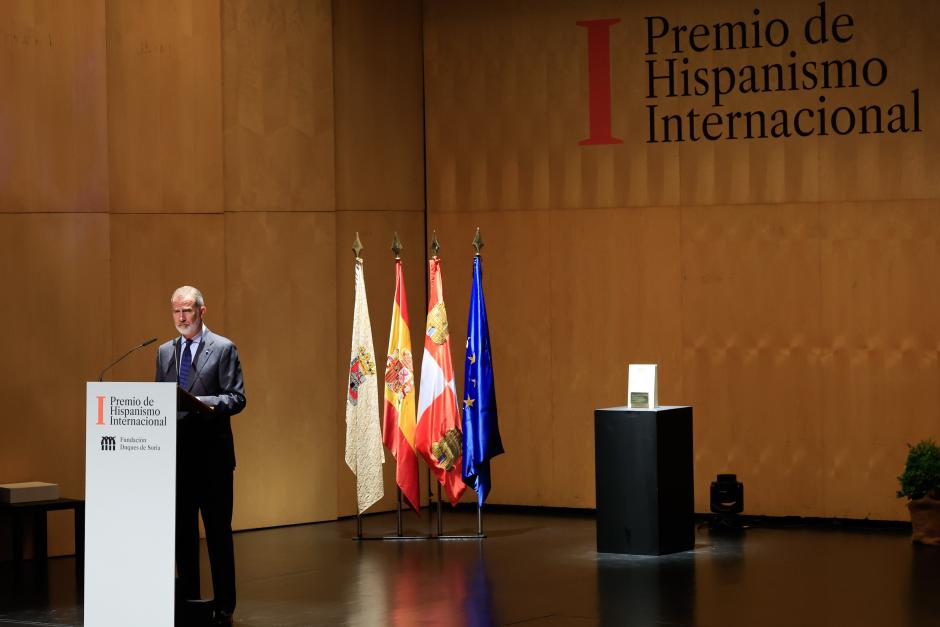 Un momento de la intervención del Rey en el Palacio de la Audiencia de Soria