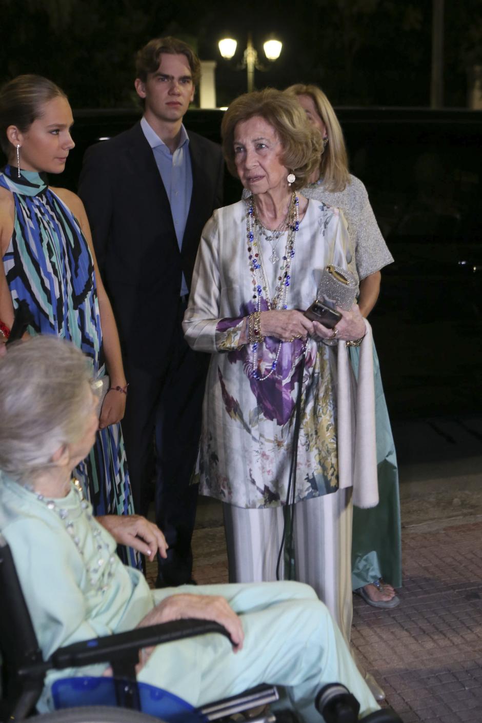 The daughter of Queen Sofia of Greece.Arrivals at pre- wedding party at Byzantine museum in Athens.

Athens √¢¬Ä¬ì Byzantine Museum, GREECE-27/09/2024

Queen Sofia of Spain, accompanied by her family, attended a pre-wedding party held at the Byzantine Museum in Athens. The event brought together royal and distinguished guests ahead of the wedding celebrations, showcasing the close ties between the Spanish and Greek royal families. The Byzantine Museum, a historical venue, provided a majestic backdrop for the evening's festivities.//VAFEIADAKIS_Sipa.01.0960/Credit:VAFEIADAKIS ARISTIDIS/SIPA/2409272239