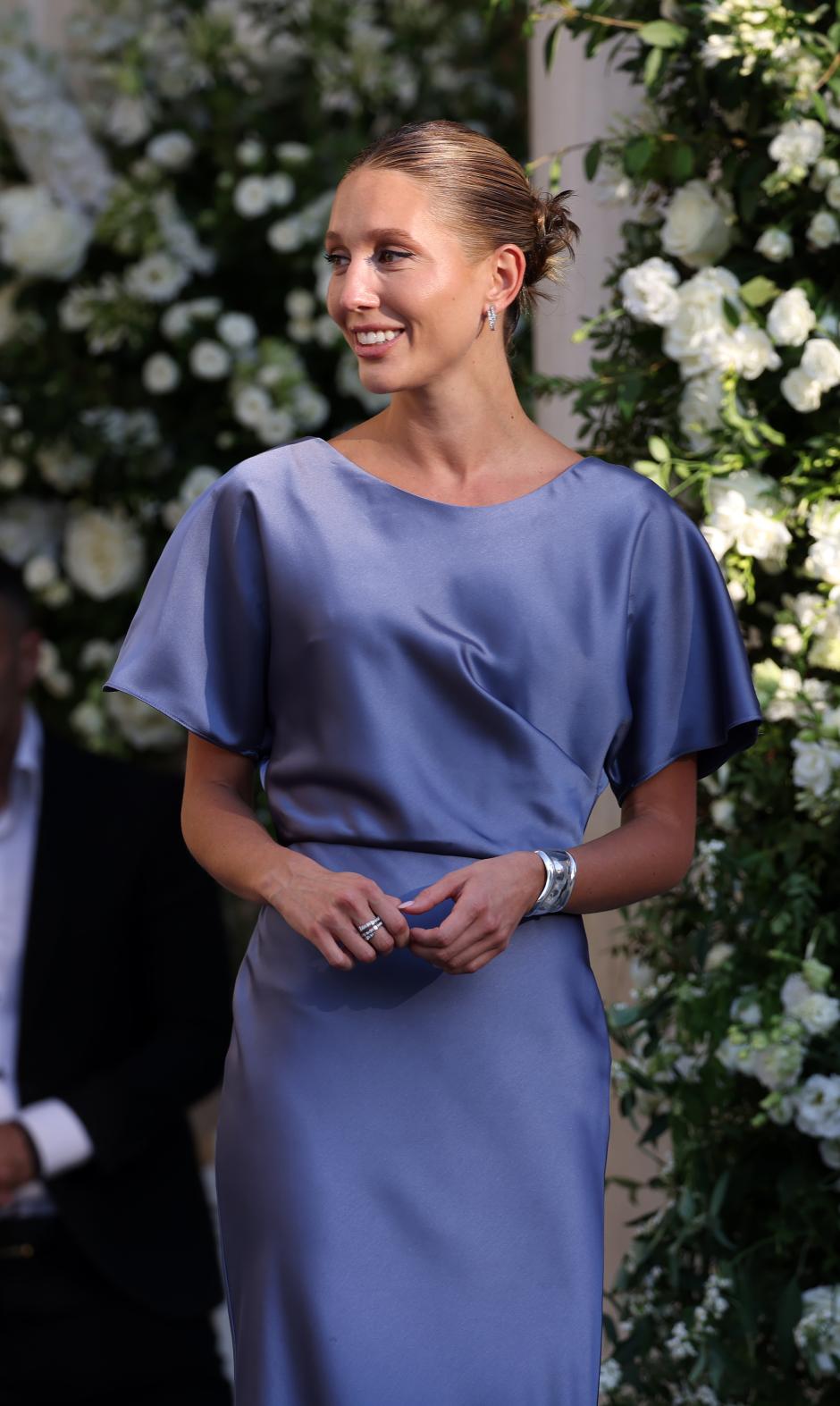 Olmpia de Grecia, dama de honor en la boda entre Teodora de Grecia, cuarta hija del Rey Constantino II de Grecia, con Matthew Kumar