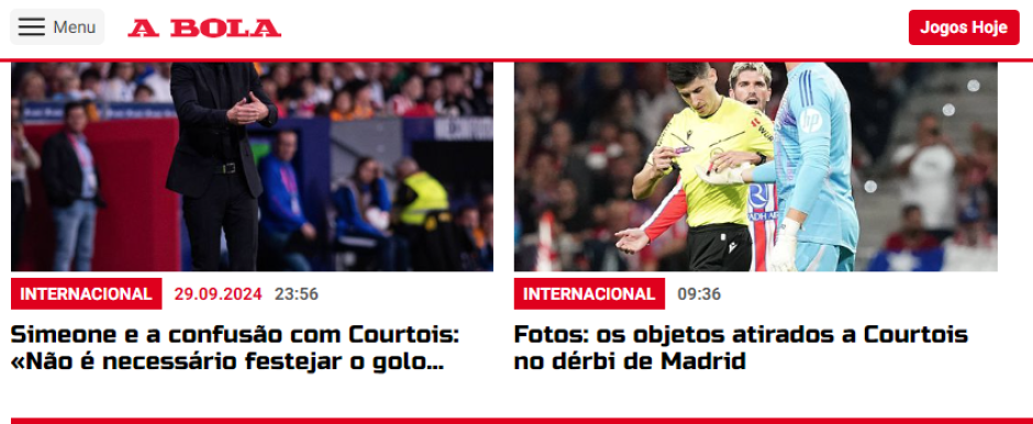 A Bola destaca las declaraciones de Courtois y ha hecho una galería con los objetos que le tiraron a Courtois