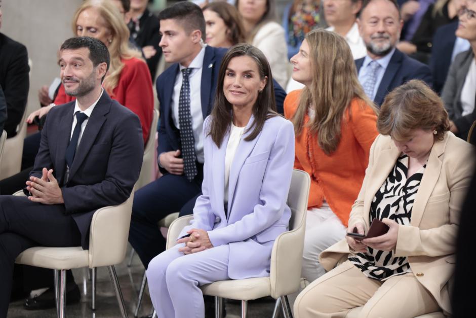 Doña Letizia, durante la presentación del nuevo servicio de RNE para personas sordas