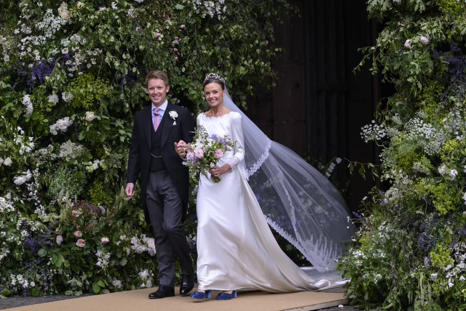 Olivia Henson and Hugh Grosvenor on their wedding in Chester on June 7, 2024.