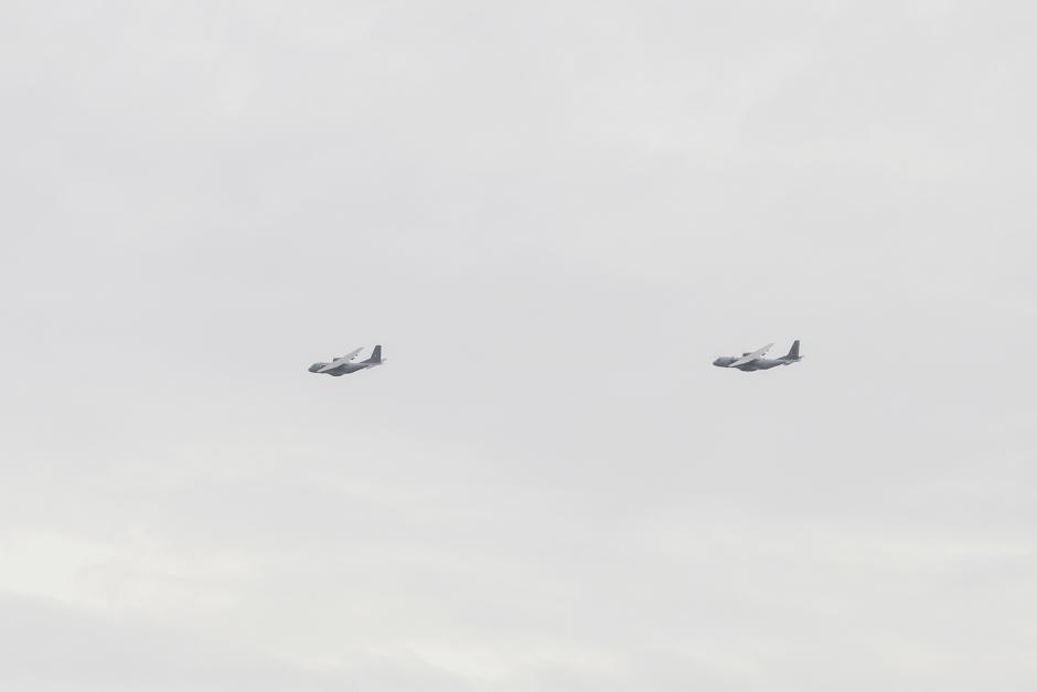 Dos aviones militares atraviesan Madrid en un ensayo del desfile aéreo del próximo Día de la Fiesta nacional