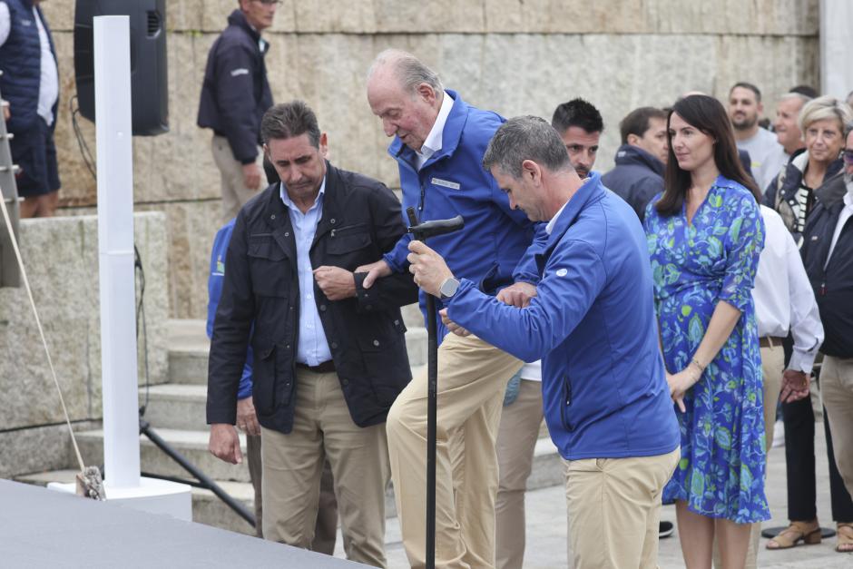 King emeritus Juan Carlos I during 9 edition " Rey Juan Carlos " regatta awards In Sanxenxo on 29 September 2024