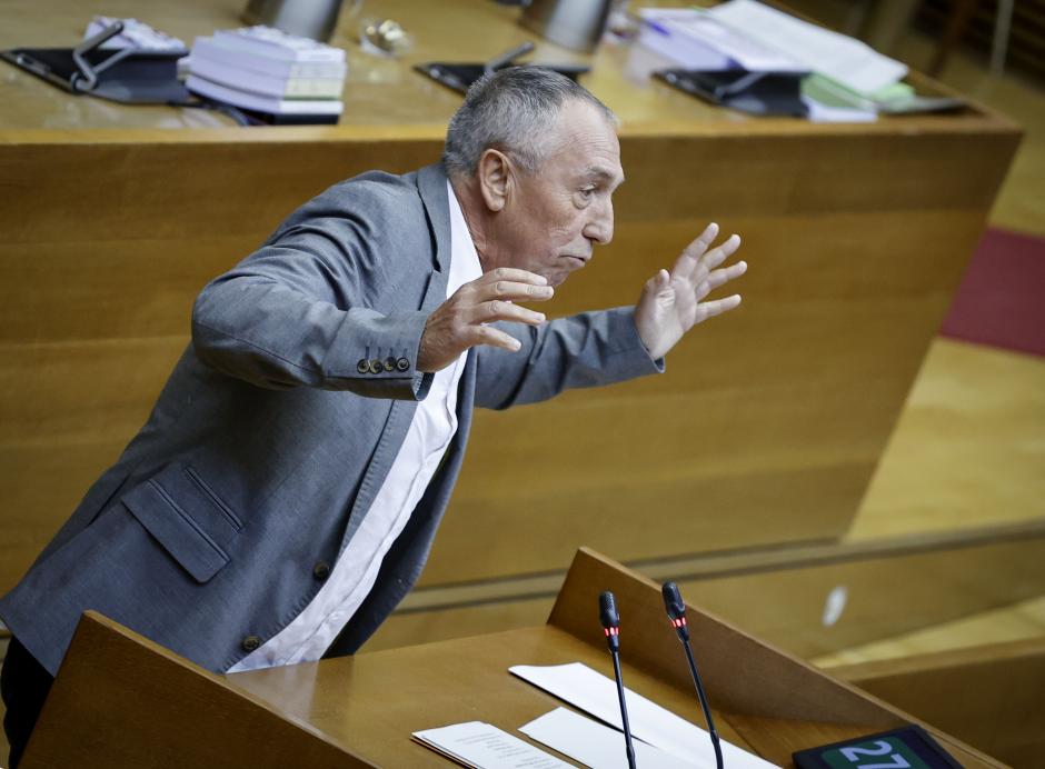 El portavoz de Compromís en las Cortes Valencianas, Joan Baldoví, durante el Debate de Política General