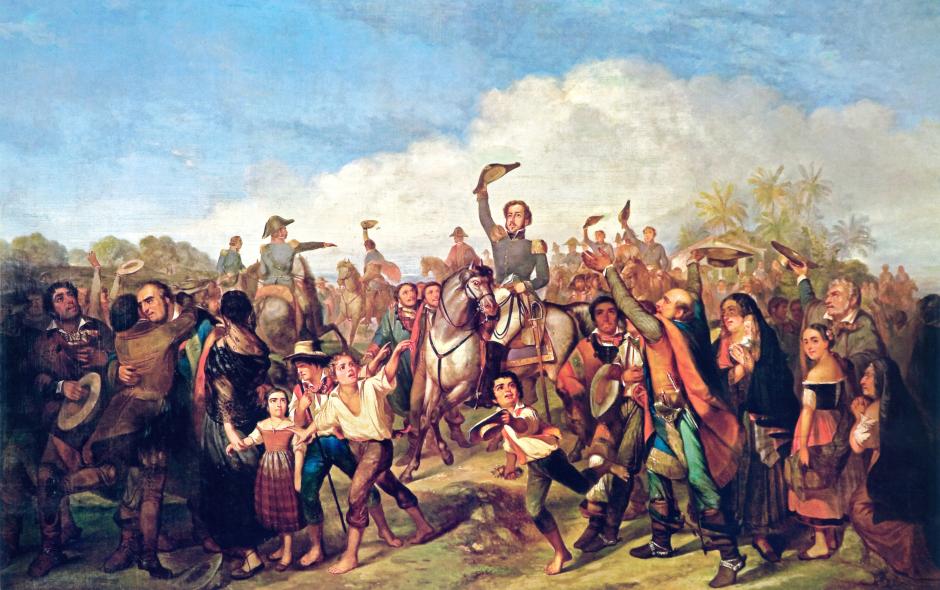 Pedro I de Brasil, llamado en Portugal El Rey Soldado, proclama la independencia de Brasil en 1822 y se nombra su primer emperador