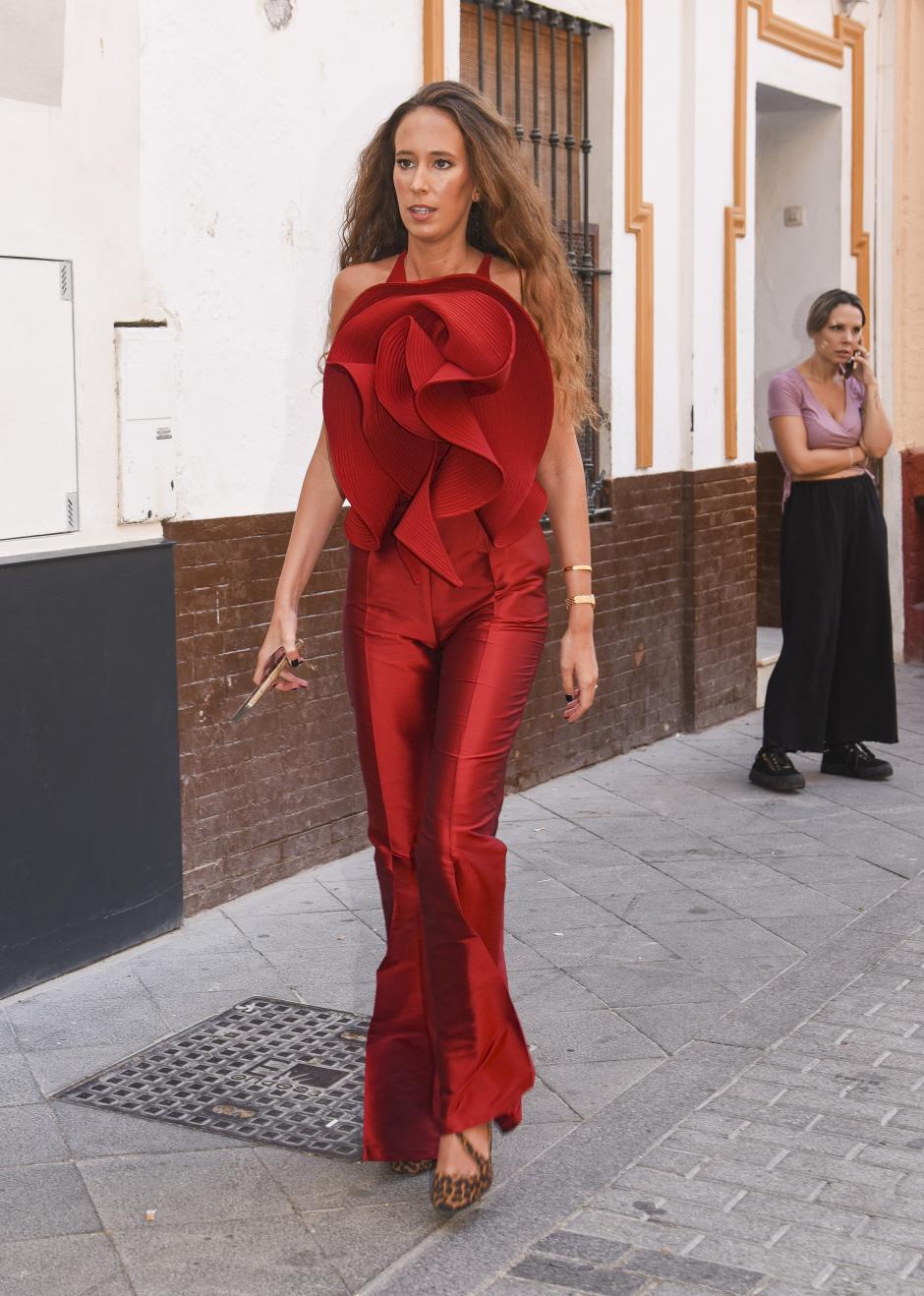 arriving to Constanza Villa-Mir and Daniel's wedding in Seville. October 4 2024